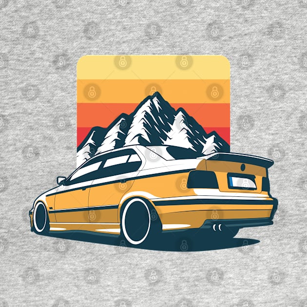 Yellow E36 Mountains by KaroCars